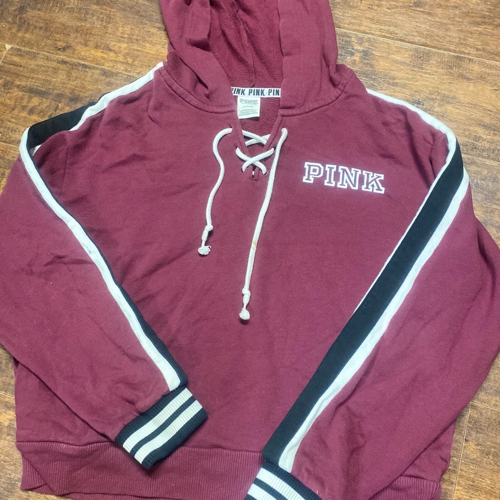 Victoria's Secret PINK Burgundy Hoodie for Men